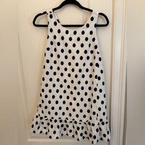 Sezane White Dress with Black Polka Dots